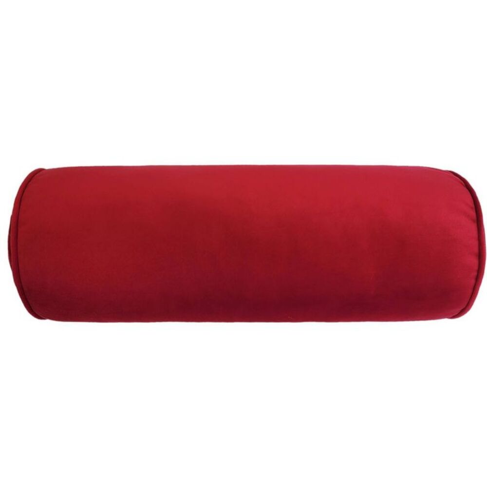 7"x18" Chelsea Luxe Velvet Cylinder Neckroll Throw Pillow - Solid Red